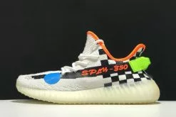 2018 Custom Off-White X Adidas Yeezy Boost 350 V2 Cream White Checkerboard For Sale